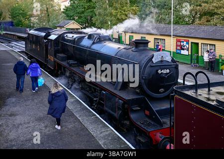Il motore a vapore Eric Treacy nella stazione di Pickering, durante il gala del vapore. Foto Stock