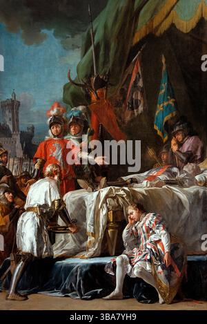La mort de Du Guesclin - la morte di Duguesclin 1777 di BRENET Nicolas Guy 1728-92 Francia Museo del Louvre francese . Bertrand du Guesclin fu un eroe nazionale francese, un leader militare eccezionale durante la prima parte della guerra dei cent'anni (1337-1453). Foto Stock