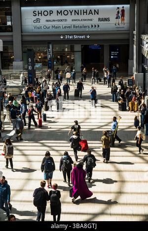 La Moynihan Train Hall (MTH) si trova nello storico James A. Farley Post Office Building, New York City, USA 2025 Foto Stock