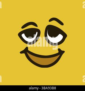 Espressioni dei volti dei cartoni animati. Personaggi di Doodle illustrazione bocca e occhi Foto Stock