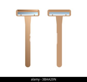 Set vettoriale di macchine da rasatura in stile gradiente e piatto Foto Stock