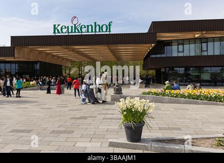 Ingresso anteriore per la mostra dei tulipani a Keukenhof, vicino ad Amsterdam, Olanda Foto Stock