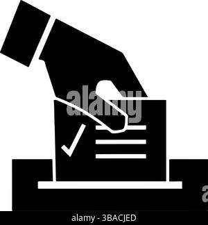 Icona Vector Ballot (voto vettoriale) per le votazioni e le elezioni Illustrazione Vettoriale