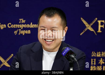 Tokyo, Giappone. 13 maggio 2025. David ha CEO di Sakana ai Company parla durante una conferenza stampa al Foreign Correspondents' Club of Japan. Il CEO David ha ha parlato della visione dell'azienda per far progredire l'intelligenza artificiale in Giappone. Fondata nel 2023, Sakana ai è rapidamente emersa come un attore chiave nell'ecosistema giapponese dell'intelligenza artificiale. Crediti: ZUMA Press, Inc./Alamy Live News Foto Stock