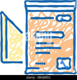 illustrazione del doodle icona del pronto soccorso con benda triangolare Illustrazione Vettoriale