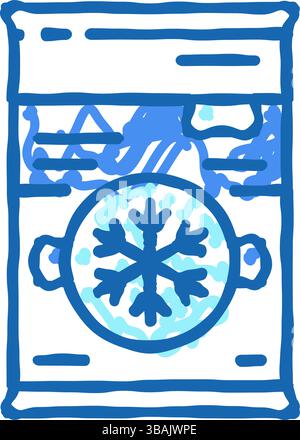 illustrazione del doodle dell'icona di pronto soccorso con compressione a freddo istantanea Illustrazione Vettoriale