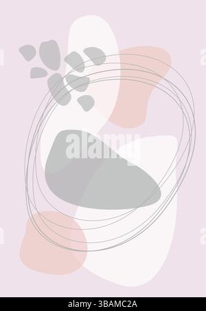 Sfondi estetici astratti dei paesaggi. Toni terrosi, toni pastello. Illustrazione Vettoriale