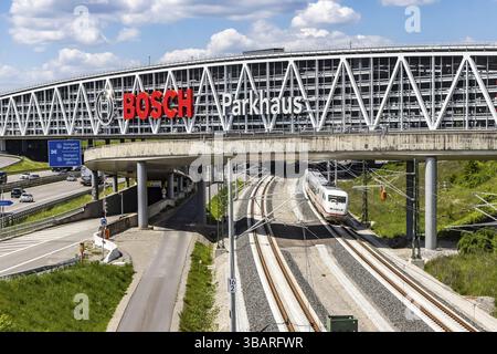 Prima prova sulla nuova linea ferroviaria tra l'aeroporto di Stoccarda e Wendlingen. Questa ulteriore sezione del progetto Stuttgart 21 sarà disponibile on line al seguente indirizzo Foto Stock