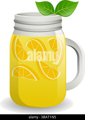 Drink estivo limonata. Illustrazione vettoriale isolata del cocktail. Illustrazione Vettoriale