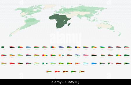 Pennello grunge tratto African Flags Collection. Flag vettoriale impostato. Illustrazione Vettoriale