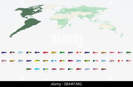 Pennello grunge tratto American Flags Collection. Flag vettoriale impostato. Illustrazione Vettoriale