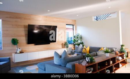 Immagine interna dell'elegante e moderna Lounge in Empty House Foto Stock