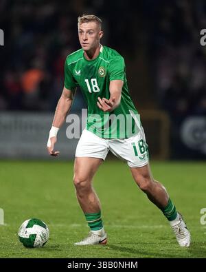 Foto del file datata 11-10-2024 della Killian Phillips della Repubblica d'Irlanda. Il centrocampista del Crystal Palace Killian Phillips, il difensore degli Shamrock Rovers Josh Honohan, John Joe Patrick Finn di Reims e il portiere del Tottenham Josh Keeley sono stati tutti i primi convocati senior per le amichevoli di giugno della Repubblica d'Irlanda contro Senegal e Lussemburgo. Data foto: Giovedì 12 dicembre 2024. Data di pubblicazione: Mercoledì 14 maggio 2025. Foto Stock