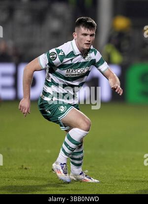 Foto del file datata 12-12-2024 di Josh Honohan. Il centrocampista del Crystal Palace Killian Phillips, il difensore degli Shamrock Rovers Josh Honohan, John Joe Patrick Finn di Reims e il portiere del Tottenham Josh Keeley sono stati tutti i primi convocati senior per le amichevoli di giugno della Repubblica d'Irlanda contro Senegal e Lussemburgo. Data foto: Giovedì 12 dicembre 2024. Data di pubblicazione: Mercoledì 14 maggio 2025. Foto Stock