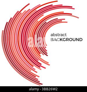 Sfondo astratto con linee rosse. Linee rosse con il posto per il testo su sfondo bianco. Illustrazione Vettoriale