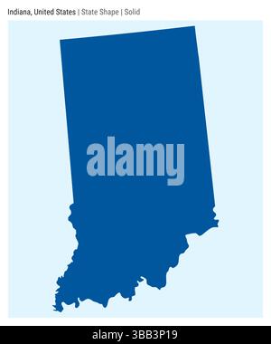 Indiana, Stati Uniti. Semplice mappa vettoriale. Stato forma. Stile solido. Confine dell'Indiana. Illustrazione vettoriale. Illustrazione Vettoriale
