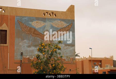 Murale a Ghadames, nello Stato della Libia Foto Stock
