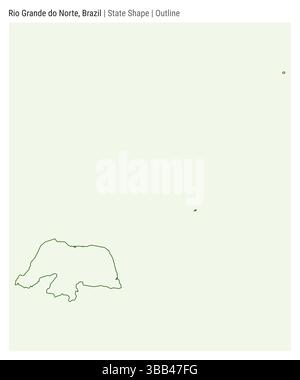 Rio grande do Norte, Brasile. Semplice mappa vettoriale. Stato forma. Stile contorno. Confine del Rio grande do Norte. Illustrazione vettoriale. Illustrazione Vettoriale