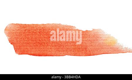 Colore rosso-arancio brillante effetto pennellata su sfondo bianco Foto Stock