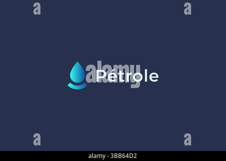 Concetto di logo moderno semplice a goccia d'acqua o olio per l'ambiente aziendale e l'industria dei carburanti Illustrazione Vettoriale