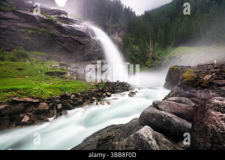Cascate di Krimml nel Parco Nazionale dell'alto Tauri - Alpi austriache Foto Stock