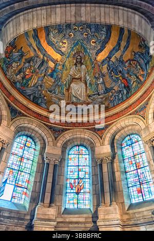 Interno della Basilica del Sacro cuore a Montmartre, Parigi Foto Stock
