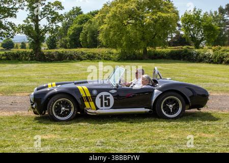 2024 Black Ak 427 benzina 3500 cc, replica classica di Shelby AC Cobra.kit car ; 2025 Wheels Up North, evento cultura auto, evento modificato classico, evento auto e supercar, Longridge, Inghilterra, Regno Unito Foto Stock