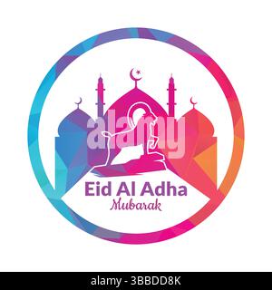Modello vettore EID al Adha. Modello del logo EID al Adha Mubarak. Illustrazione Vettoriale