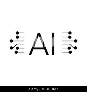 Straordinaria illustrazione dell'intelligenza artificiale della rete neurale. Illustrazione Vettoriale