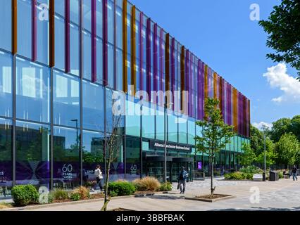 La nuova estensione all'Alleanza Manchester Business School building, Università di Manchester, Inghilterra, Regno Unito Foto Stock