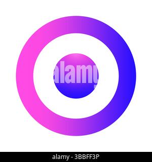 Logo Circle concetto semplice per modello Web aziendale con sfumatura colore. Futuristica, creativa, identità del marchio digitale. Illustrazione Vettoriale