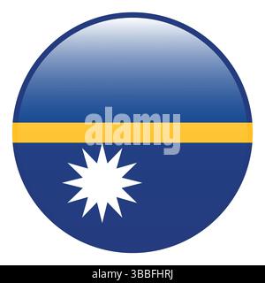 Bandiera di Nauru. Icona del logo 3d della bandiera Nauru, disegno grafico vettoriale del computer. Illustrazione Vettoriale