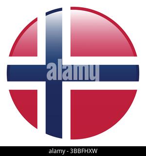 Bandiera della Norvegia. Simbolo Norvegia con logo 3d simbolo simbolo grafico vettoriale. Illustrazione Vettoriale