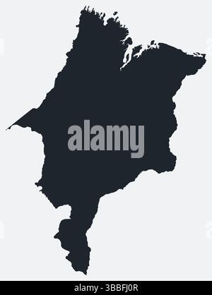 Mappa di Maranhao. Solo una semplice mappa dei confini. Forma dello stato. Profilo Maranhao vuoto. Illustrazione del contorno vettoriale. Illustrazione Vettoriale