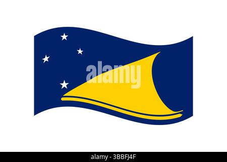 Bandiera di Tokelau. Illustrazione vettoriale digitale con bandiera ondulata Tokelau. Bandiera fluttuante. Illustrazione Vettoriale