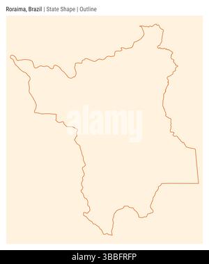 Roraima, Brasile. Semplice mappa vettoriale. Stato forma. Stile contorno. Confine di Roraima. Illustrazione vettoriale. Illustrazione Vettoriale