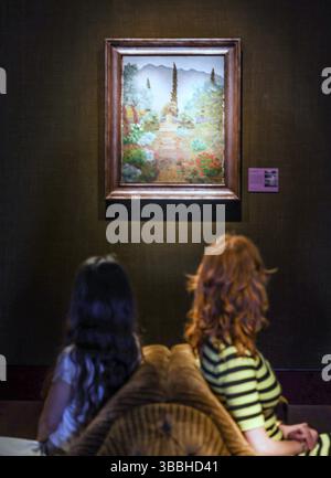 Philip Mould & Co, Gallery, Londra, Regno Unito. 16 maggio 2025. Giardini di Cipro, 1973, olio su tela. Una nuova mostra che riunisce una selezione esuberante di dipinti floreali di Cedric Morris che hanno ispirato e informato il rinvigorimento dello storico giardino Suffolk dell'artista negli ultimi due anni.20 maggio - 18 giugno 2025.Paul Quezada-Neiman/Alamy Live News crediti: Paul Quezada-Neiman/Alamy Live News Foto Stock