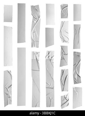 Nastro adesivo isolato su bianco, set Foto Stock