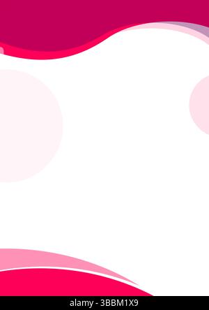 Elegante design di sfondo astratto rosa e rosso per presentazioni o progetti di branding con forme d'onda moderne e tavolozza colori morbidi Illustrazione Vettoriale