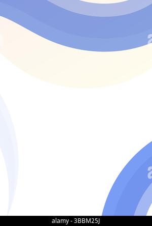 Elegante sfondo blu e crema Design astratto perfetto per presentazioni siti Web o brochure con morbide forme ondulate e un'estetica pulita. Illustrazione Vettoriale