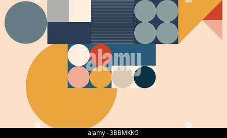 Sfondo geometrico Bauhaus astratto Illustrazione Vettoriale