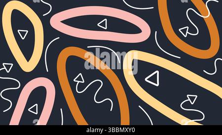 Sfondo linee astratte verdi e rosse curve Illustrazione Vettoriale