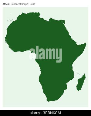 Africa. Semplice mappa vettoriale. Forma del continente. Stile solido. Confine con l'Africa. Illustrazione vettoriale. Illustrazione Vettoriale