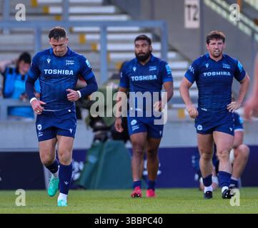 16 maggio 2025; Salford Community Stadium, Salford, Lancashire, Inghilterra; Gallagher Premiership Rugby, sale Sharks contro Bristol Bears; Foto Stock