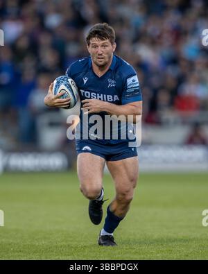 16 maggio 2025; Salford Community Stadium, Salford, Lancashire, Inghilterra; Gallagher Premiership Rugby, sale Sharks contro Bristol Bears; Ben Curry di sale Sharks Foto Stock