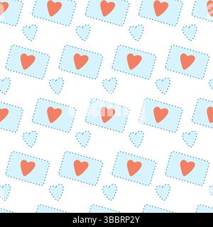 Simpatico motivo senza cuciture con cuore. Illustrazione Vettoriale