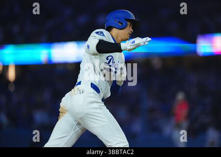 California, Stati Uniti. 16 maggio 2025. Shohei Otani, (Dodgers), 16 maggio 2025 - Baseball : Shohei Ohtani (Dodgers), 16° fuoricampo, partita di stagione regolare MLB tra Los Angeles Dodgers e Los Angeles Angels al Dodger Stadium in California, USA. Crediti: Creative 2/AFLO/Alamy Live News Foto Stock