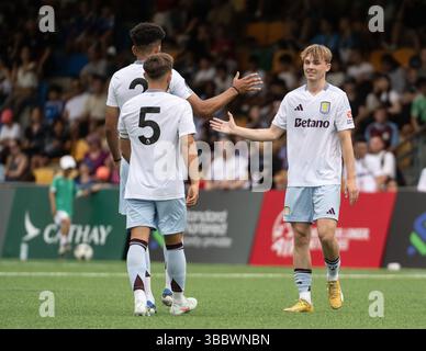 Hong Kong, Cina. 17 maggio 2025. Torneo HKFC Standard Soccer Sevens, Aston Villa vs Macau fa. Crediti: Jayne Russell/Alamy Live News Foto Stock