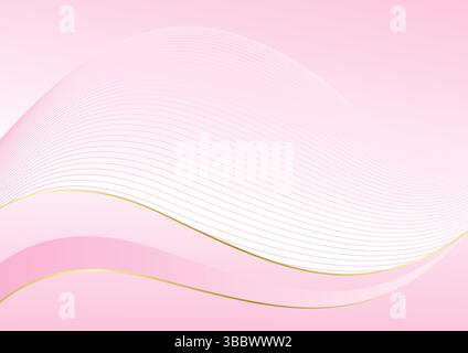 sfondo rosa sfumato astratto con linee curve Illustrazione Vettoriale