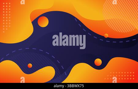 sfondo astratto con onde arancioni e blu Illustrazione Vettoriale